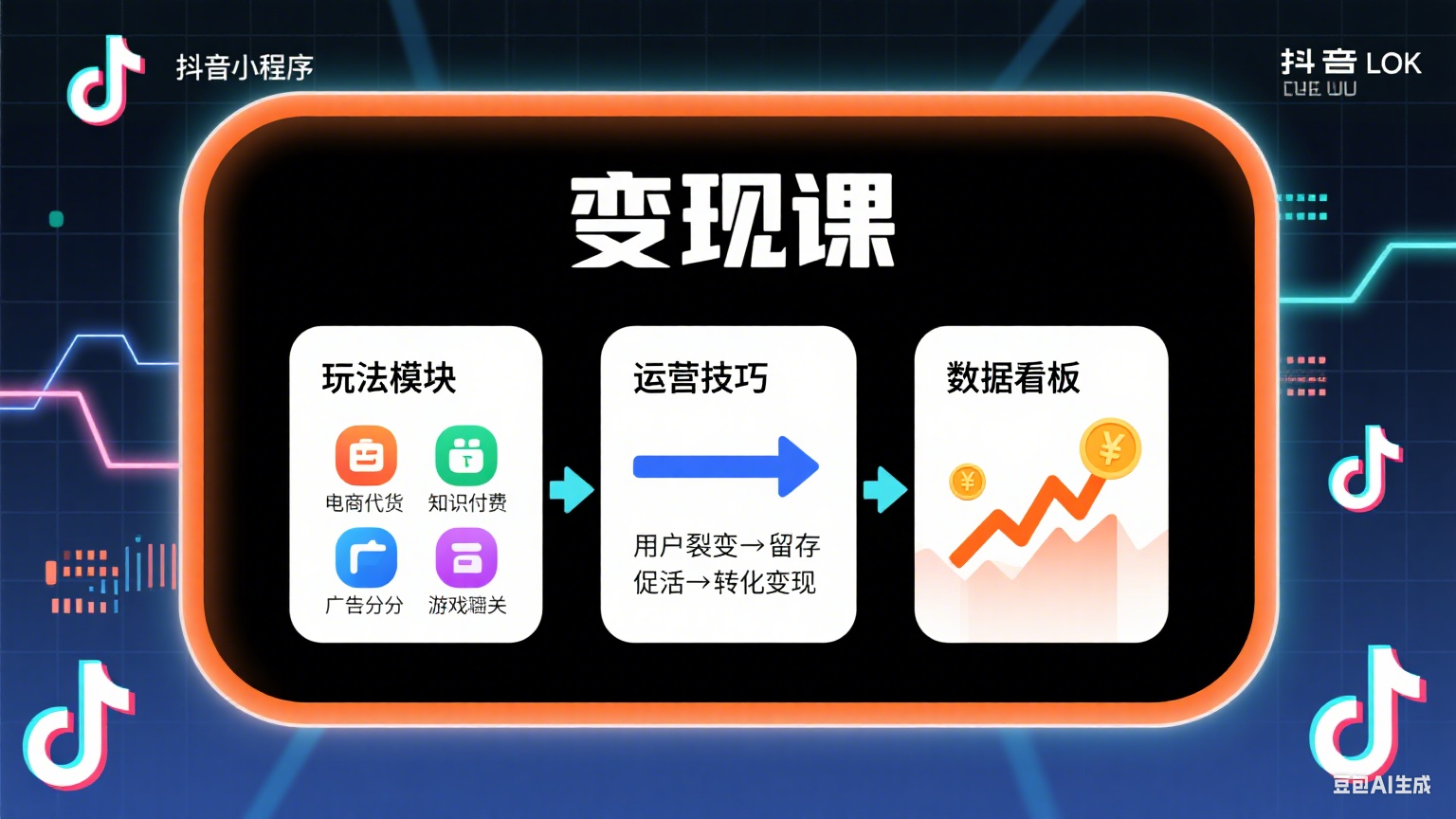 抖音小程序专业变现课，小程序各类玩法运营技巧变现